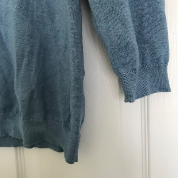 Joseph A Long Sleeve Square Neck Sweater Top M Dusty Blue - Picture 7 of 15